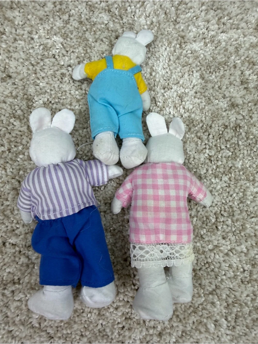 Bunny Rabbit Doll Family Posable Bendable Mother Father Son Set Bundle